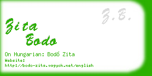 zita bodo business card