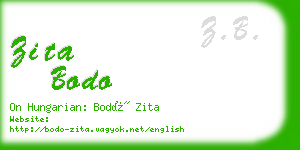 zita bodo business card